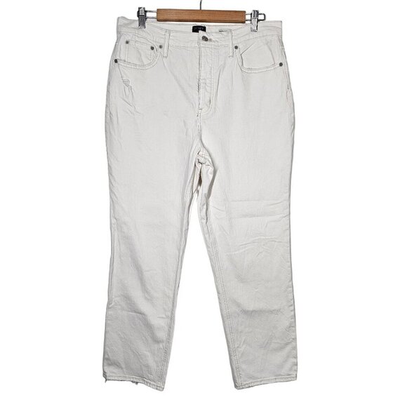 J.Crew Womens High-Rise Straight Jeans Premium Edition Re-Imagined White Size 31 - Picture 1 of 16